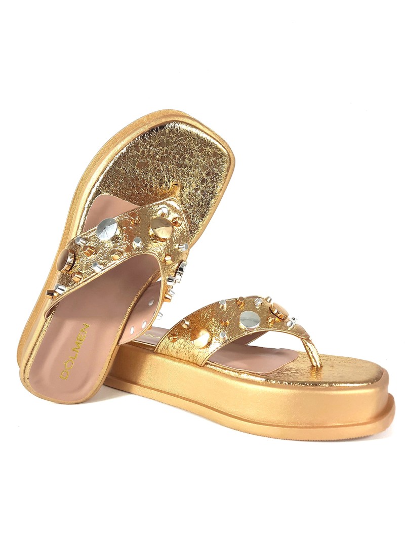 SANDALIA FLATFORM OURO