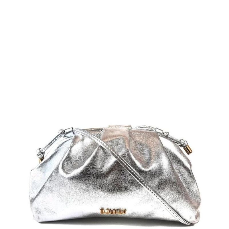 BOLSA BRUNA CLUTCH COURO PRATA