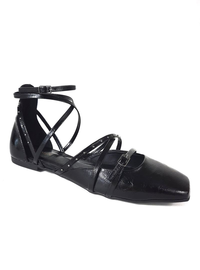 SAPATILHA BICO QUADRADO PRETO