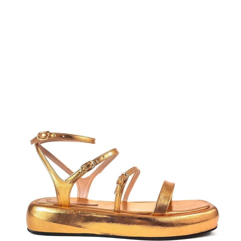 SANDALIA FLATFORM OURO