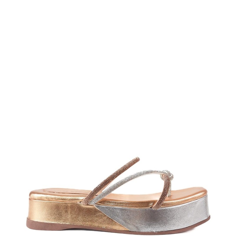 SANDALIA FLATFORM OURO