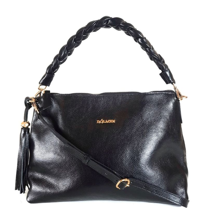 BOLSA ERICA M COURO PRETO