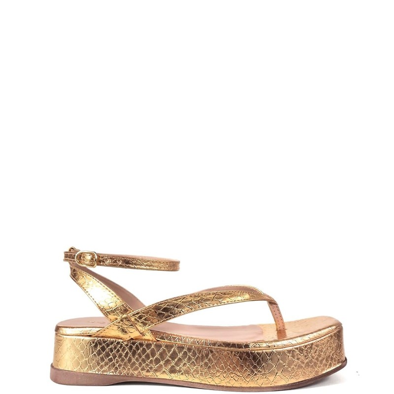 xSANDALIA FLATFORM OURO