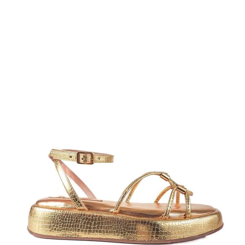 SANDALIA FLATFORM OURO