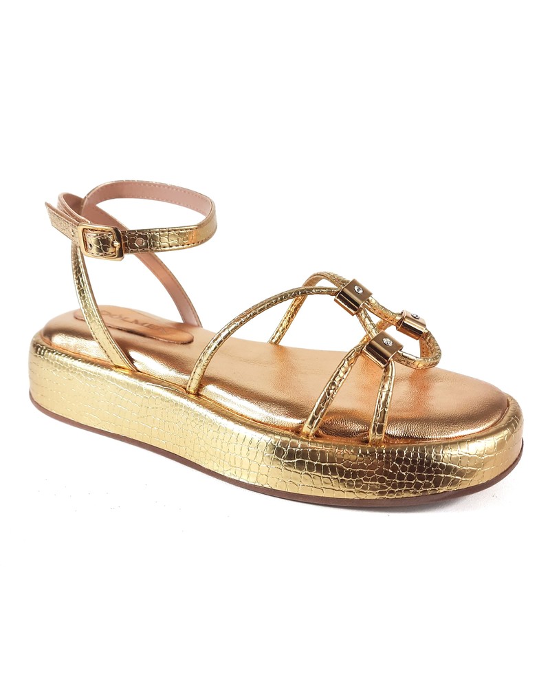 SANDALIA FLATFORM OURO