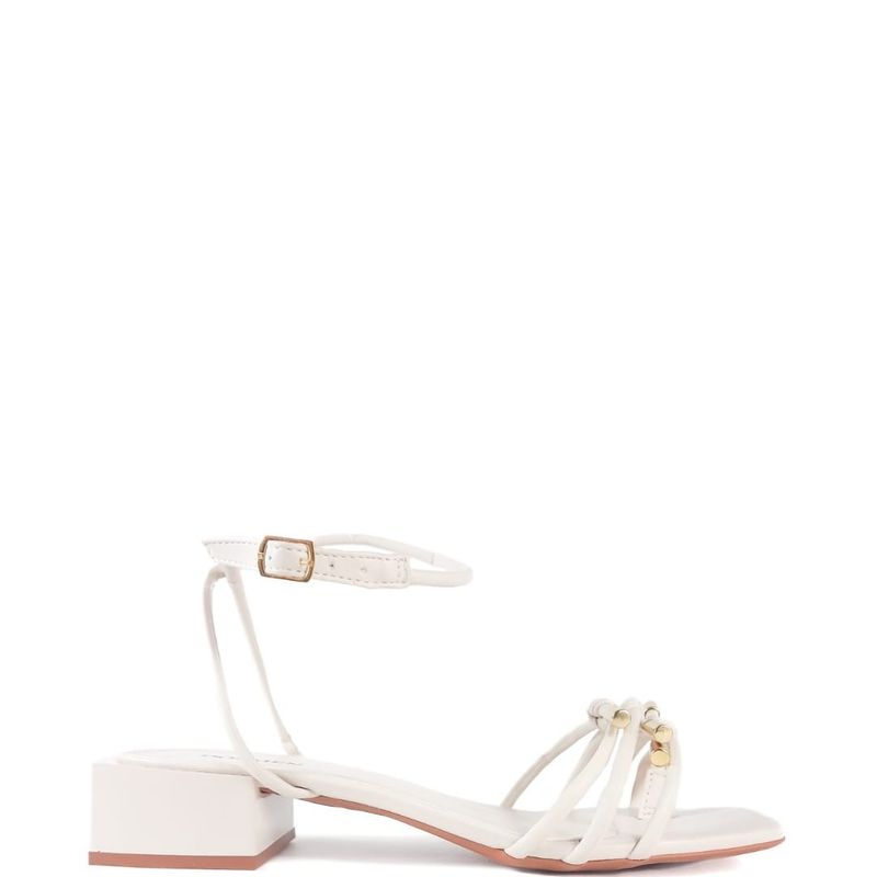 SANDALIA SALTO BAIXO OFF WHITE