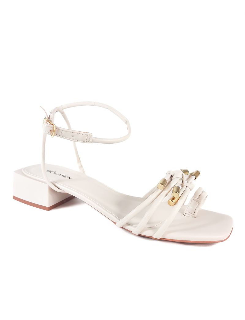 SANDALIA SALTO BAIXO OFF WHITE