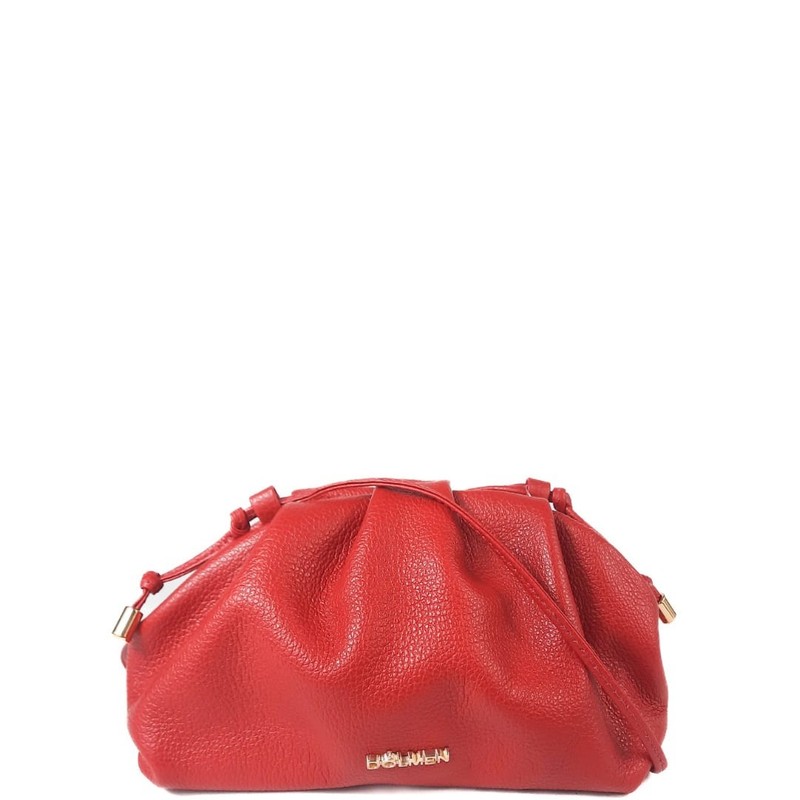 BOLSA BRUNA CLUTCH COURO VERMELHO.