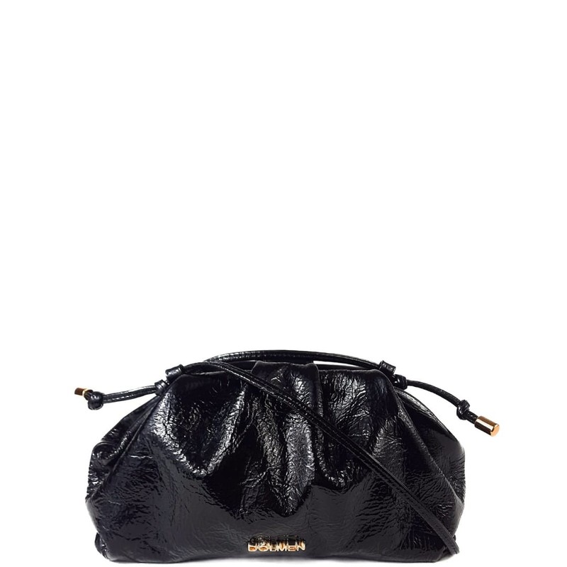 BOLSA BRUNA CLUTCH COURO PRETO