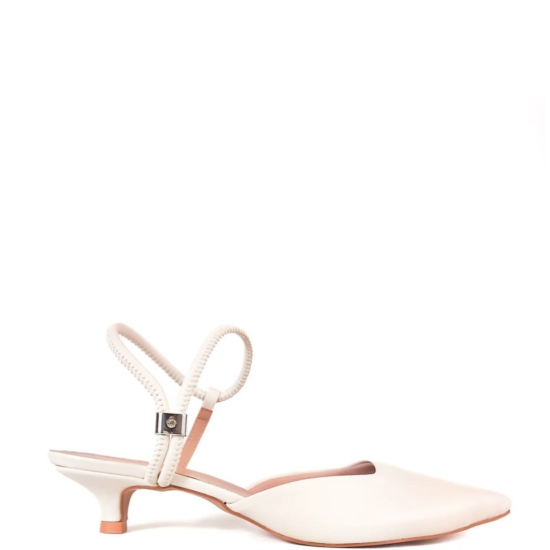 MULE SALTO BAIXO OFF WHITE