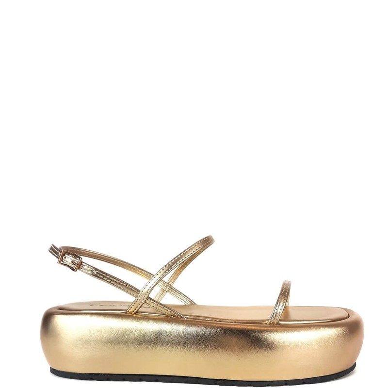 SANDALIA FLATFORM OURO