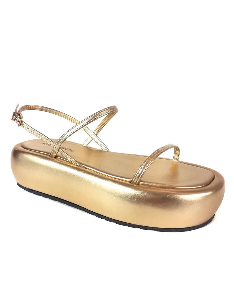 SANDALIA FLATFORM OURO