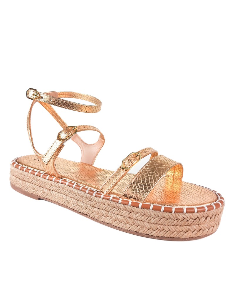 SANDALIA FLATFORM OURO