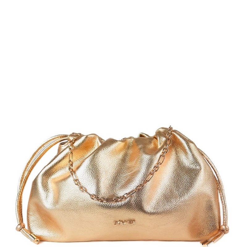 BOLSA RENATA CLUTCH COURO OURO.