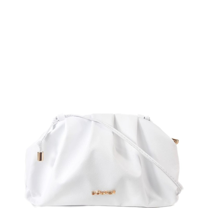 BOLSA BRUNA CLUTCH COURO BRANCO.