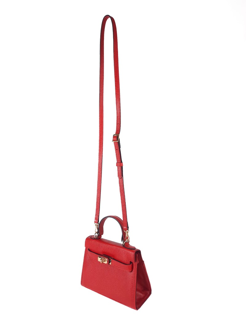 BOLSA RAISSA MINI TOTE TIRACOLO COURO VERMELHO