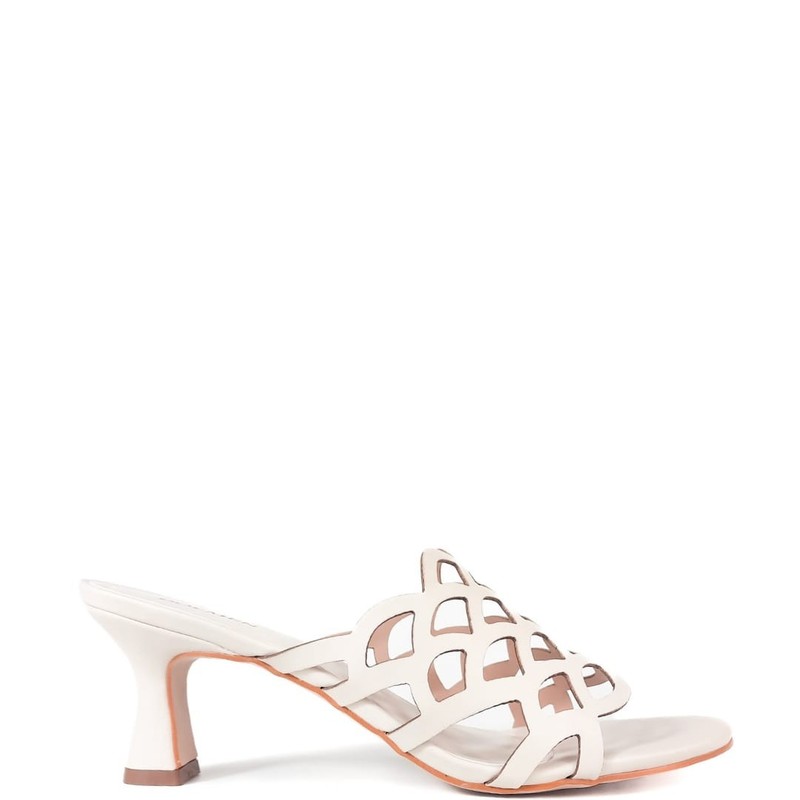 SANDALIA SALTO BAIXO OFF WHITE