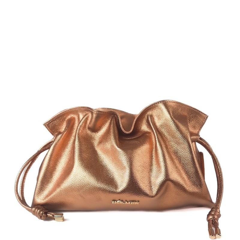 BOLSA AMANDA CLUTCH COURO BRONZE