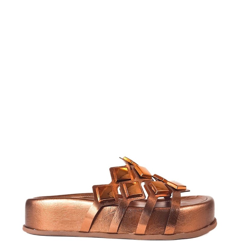 SANDALIA FLATFORM BRONZE