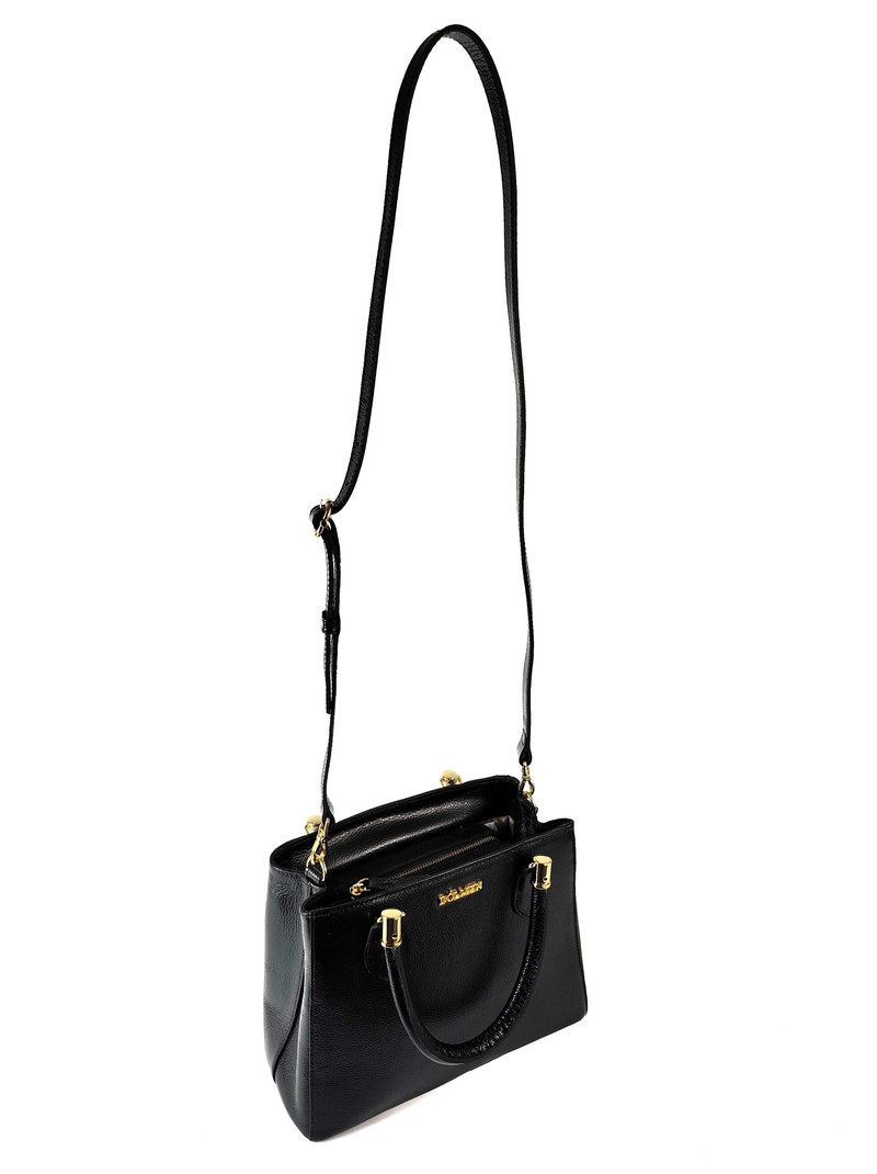 BOLSA SILVIA M TOTE COURO PRETO