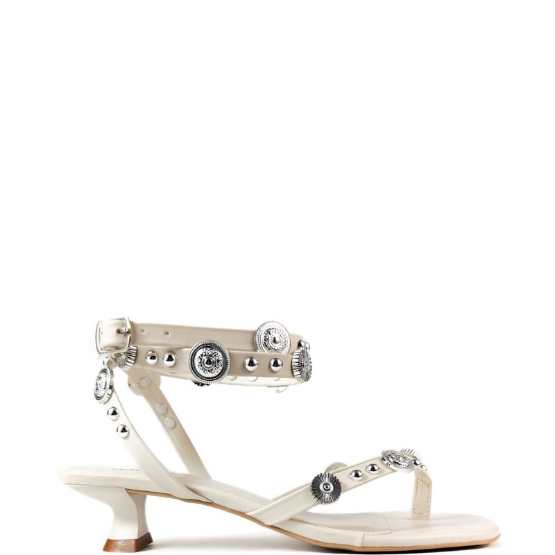 SANDALIA SALTO BAIXO OFF WHITE