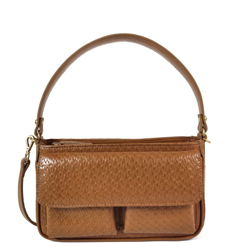 BOLSA RAFAELA TIRACOLO COURO CARAMELO