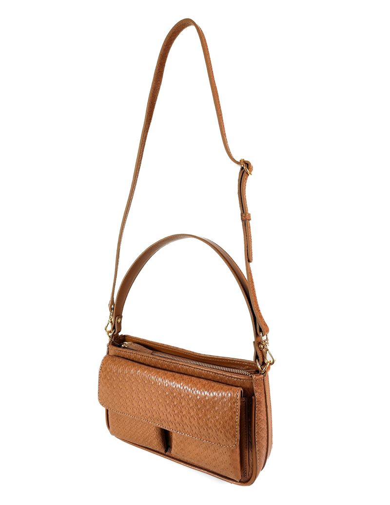 BOLSA RAFAELA TIRACOLO COURO CARAMELO