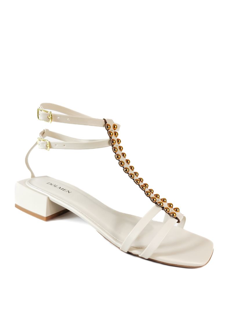 SANDALIA SALTO BAIXO OFF WHITE