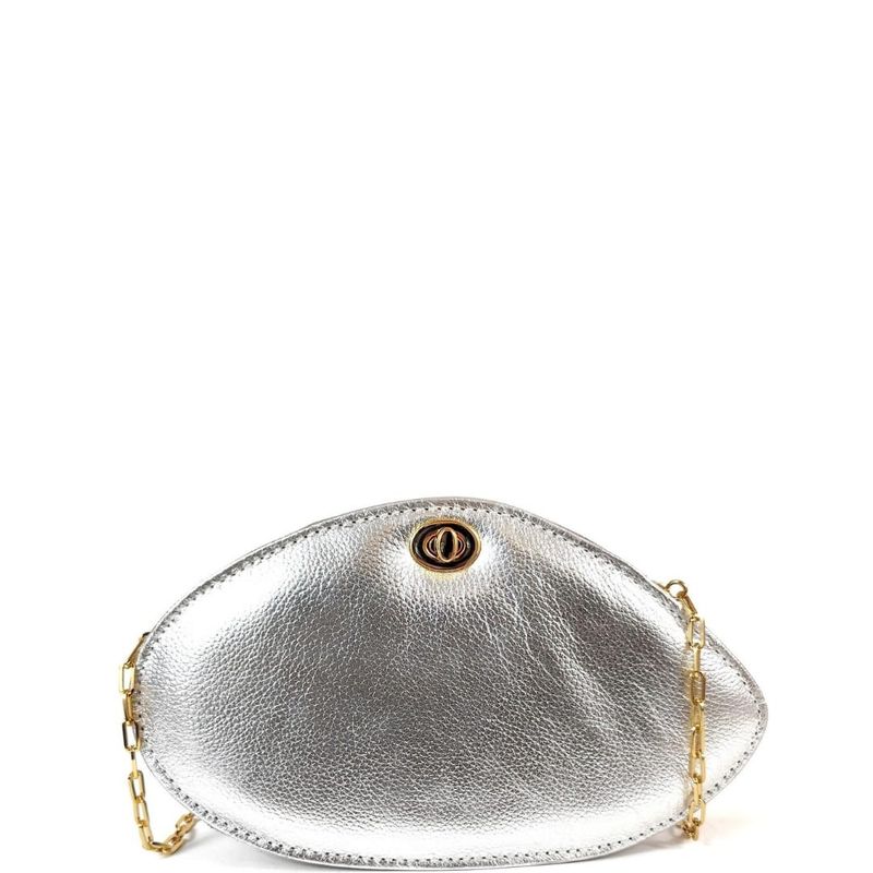 BOLSA TAIBA TIRACOLO COURO PRATA