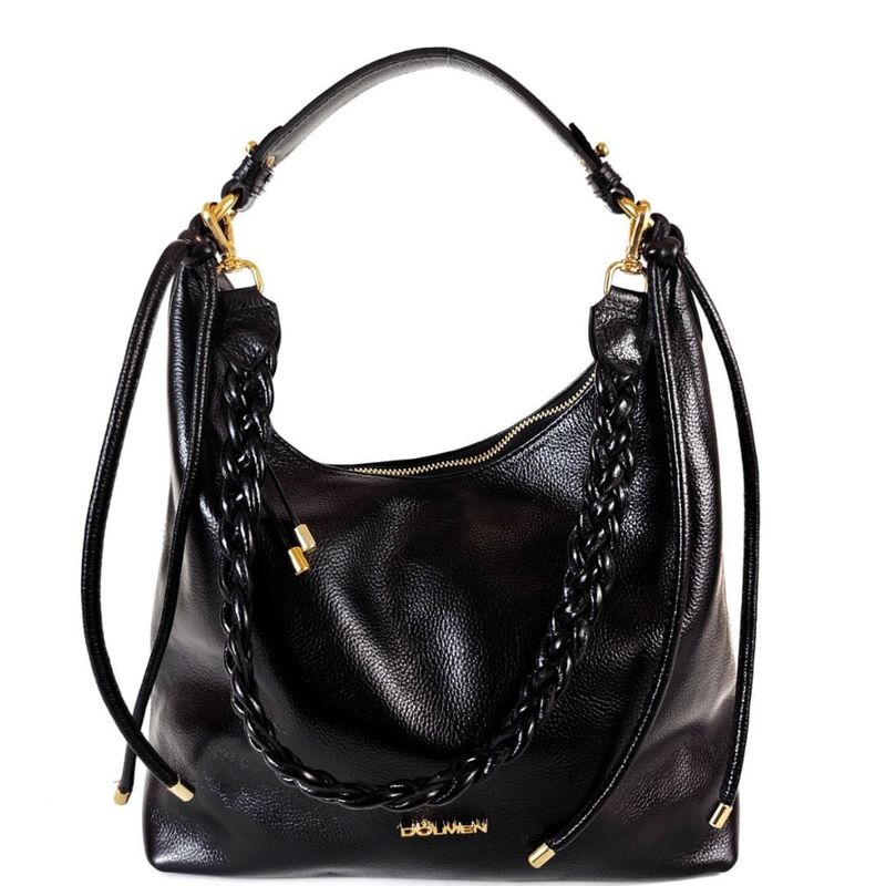 BOLSA GIOVANNA TIRACOLO COURO PRETO