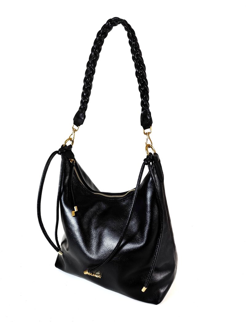 BOLSA GIOVANNA TIRACOLO COURO PRETO