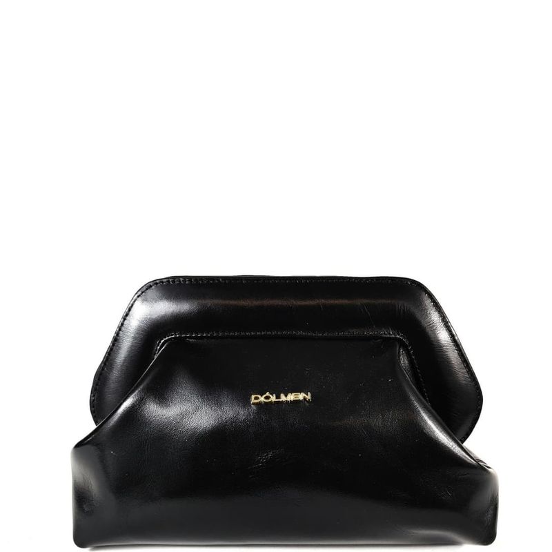 BOLSA AURORA CLUTCH COURO PRETO