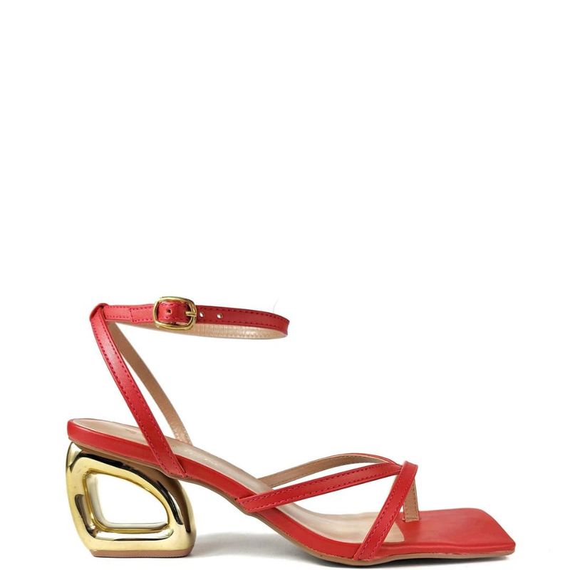 SANDALIA SALTO VAZADO VERMELHO