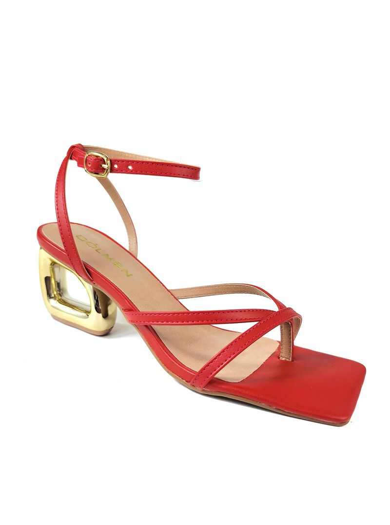 SANDALIA SALTO VAZADO VERMELHO