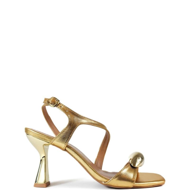 SANDALIA SALTO ALTO OURO