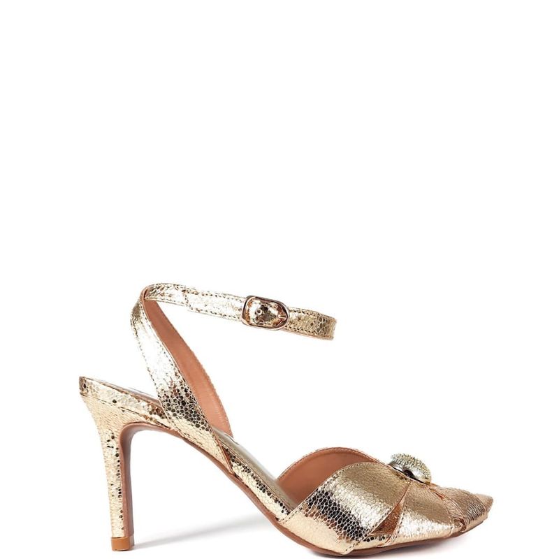 SANDALIA SALTO ALTO OURO