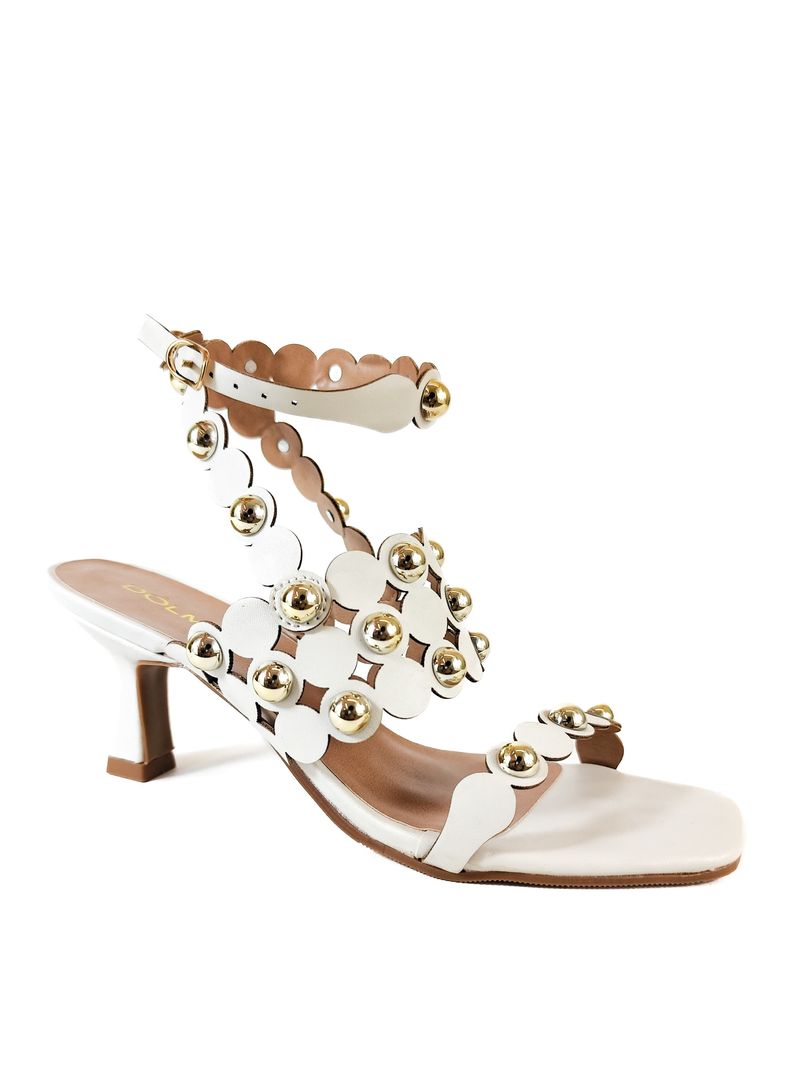 SANDALIA SALTO BAIXO OFF WHITE