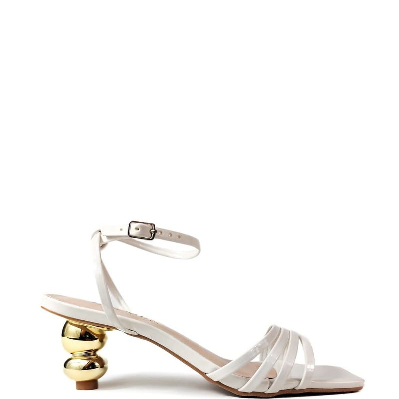 SANDALIA SALTO BAIXO OFF WHITE