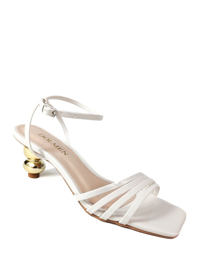 SANDALIA SALTO BAIXO OFF WHITE