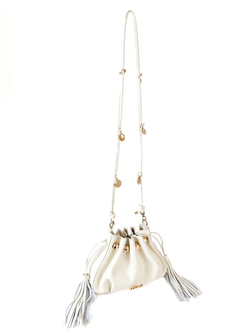 BOLSA LIZ TIRACOLO COURO OFF WHITE
