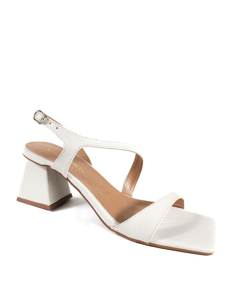 SANDALIA SALTO MEDIO OFF WHITE
