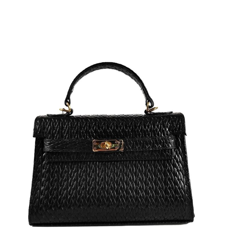 BOLSA RAISSA COURO TOTE TIRACOLO PRETO