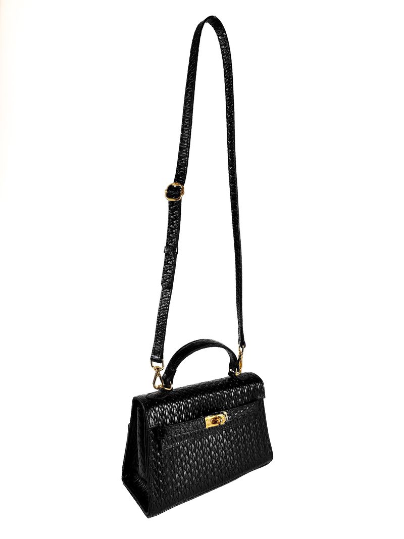 BOLSA RAISSA COURO TOTE TIRACOLO PRETO