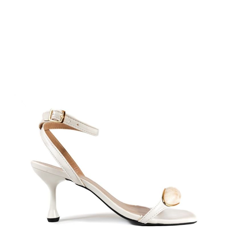 SANDALIA SALTO MEDIO OFF WHITE