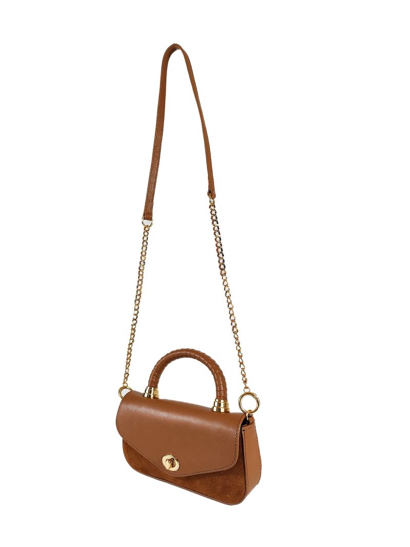 BOLSA LUNA TOTE TIRACOLO COURO CARAMELO