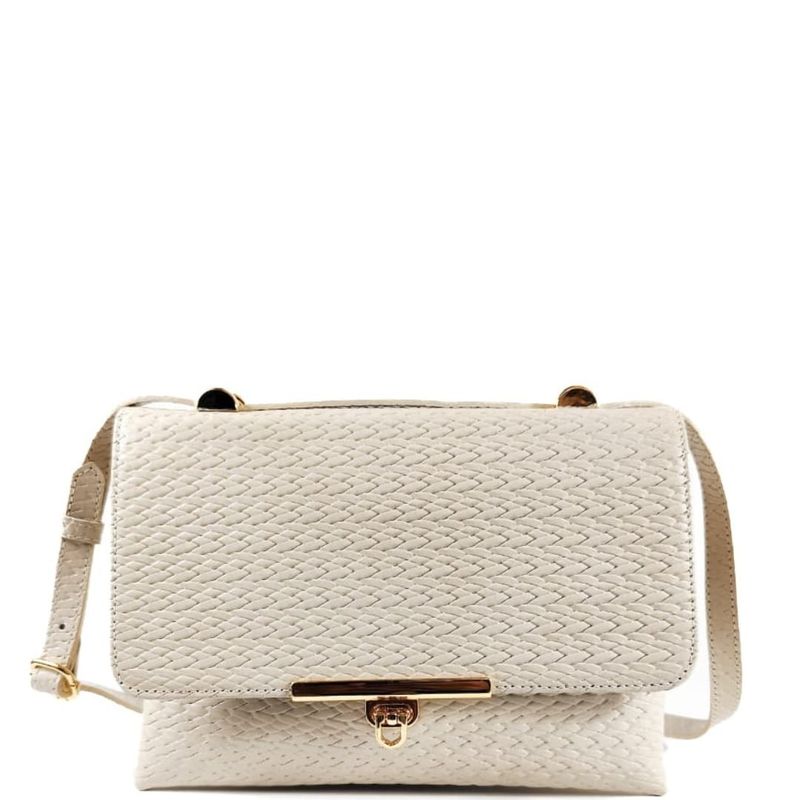 BOLSA YASMIM COURO OFF WHITE