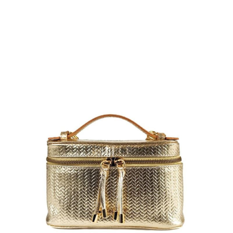BOLSA AISHA TOTE COURO OURO