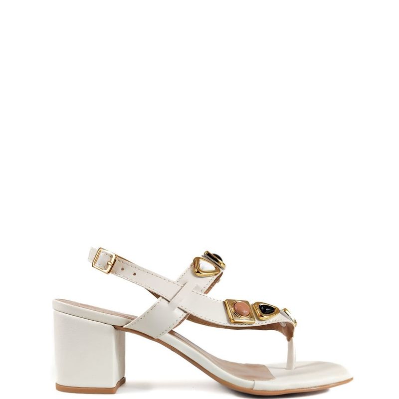 SANDALIA SALTO MEDIO OFF WHITE