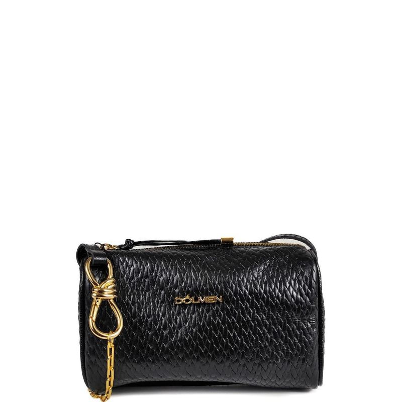 BOLSA LANA TIRACOLO COURO PRETO