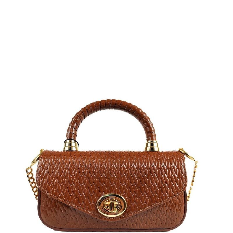 BOLSA LUNA TOTE TIRACOLO COURO PINHAO